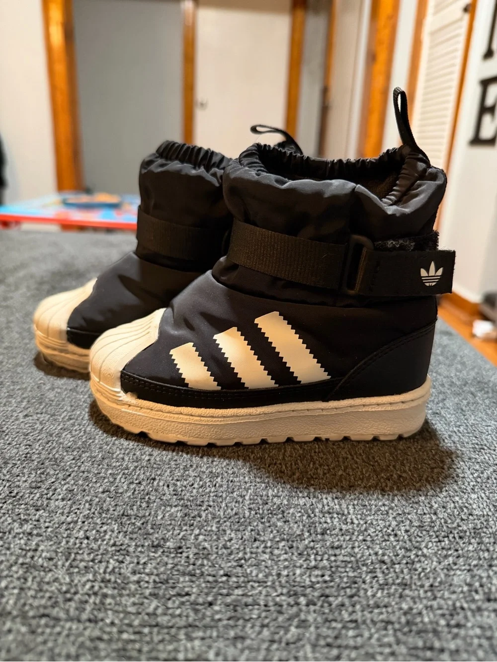 adidas Kids Black and White Padded Winter Boots